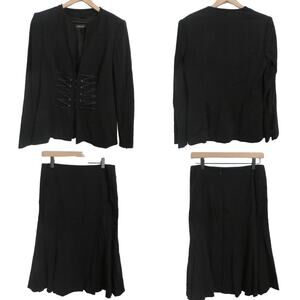 Escada Womens Sz 8 Black Wool Skirt Blazer Two Piece Set Career Wear Business